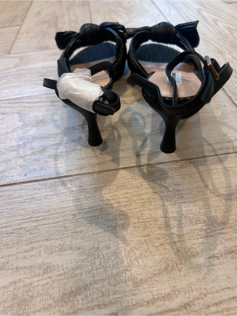 Saks Fifth Avenue Black Knotted Ankle Strap Heels 8.5